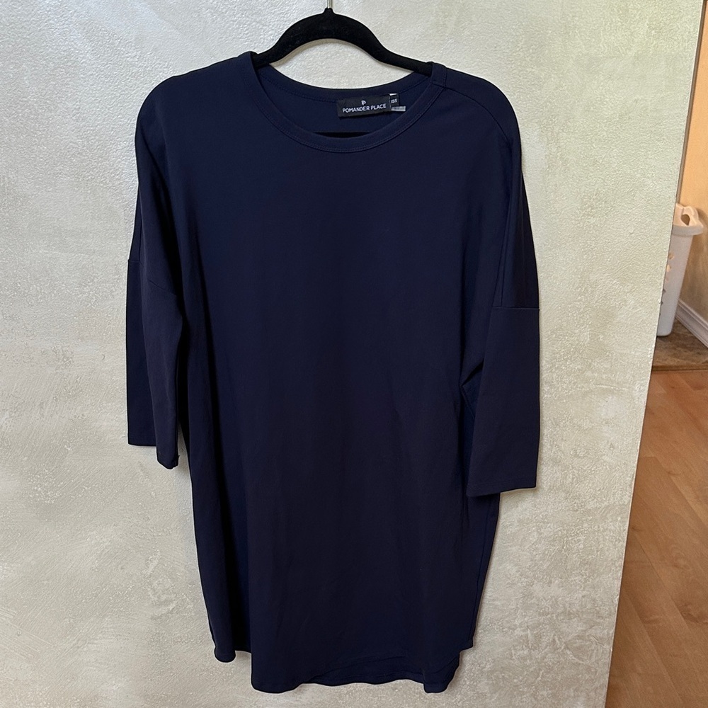 Pomander Place Navy Sue Sweatshirt dress xs/s, new without tags